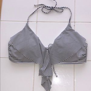 Navy Blue and white Striped Padded Bikini Top.